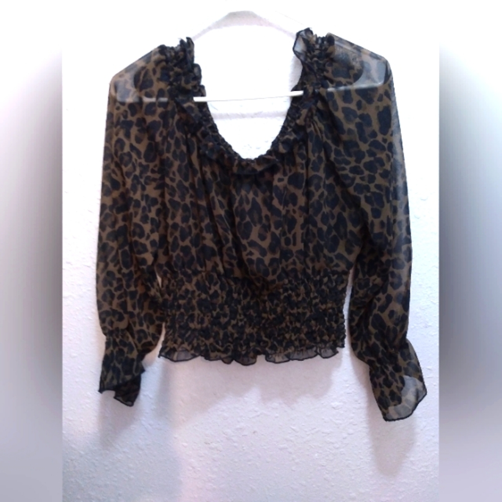 Rag sheer leopard blouse